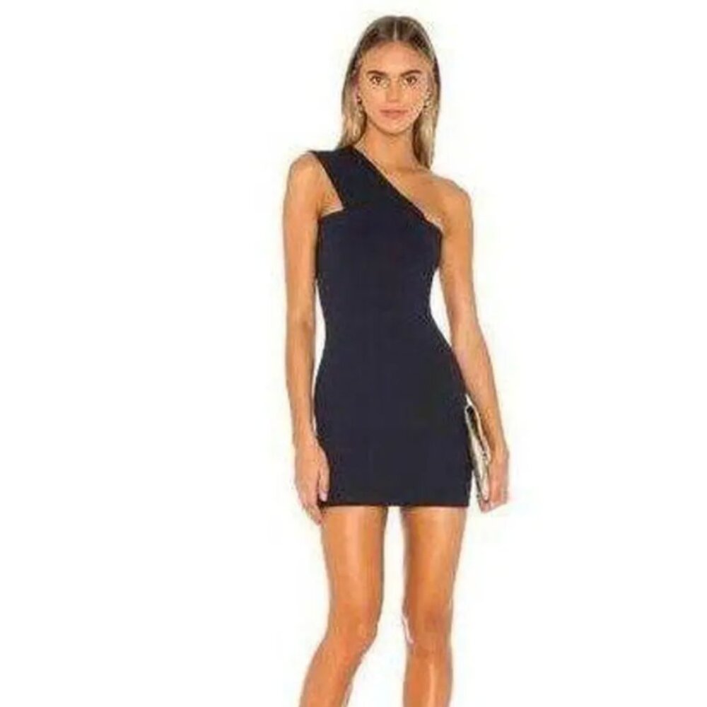 Superdown Revolve Rockie One Shoulder Dress Navy